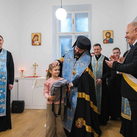 A ceremony marks the completed restoration of St. Basil the Great Kindergarten in Ivano-Frankivsk, Ukraine.