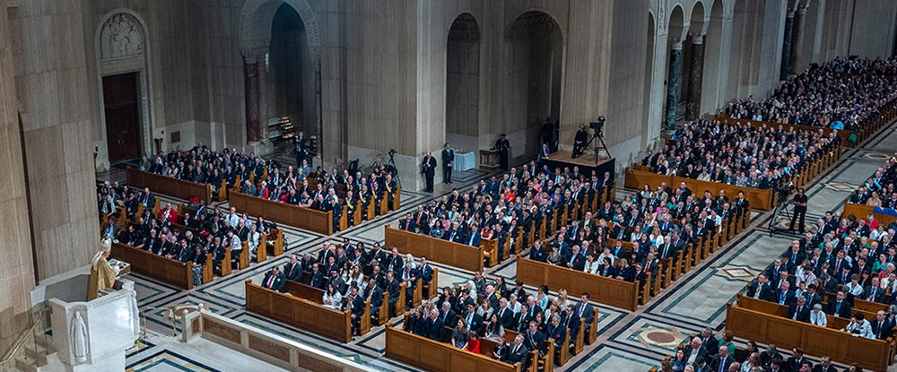 Archbishop Timothy Broglio of the Archdiocese for Military Services, USA, delivers the homily during the opening Mass of the 143rd Supreme Convention on Aug. 5. (Photo by Tamino Petelin&scaron;ek)
