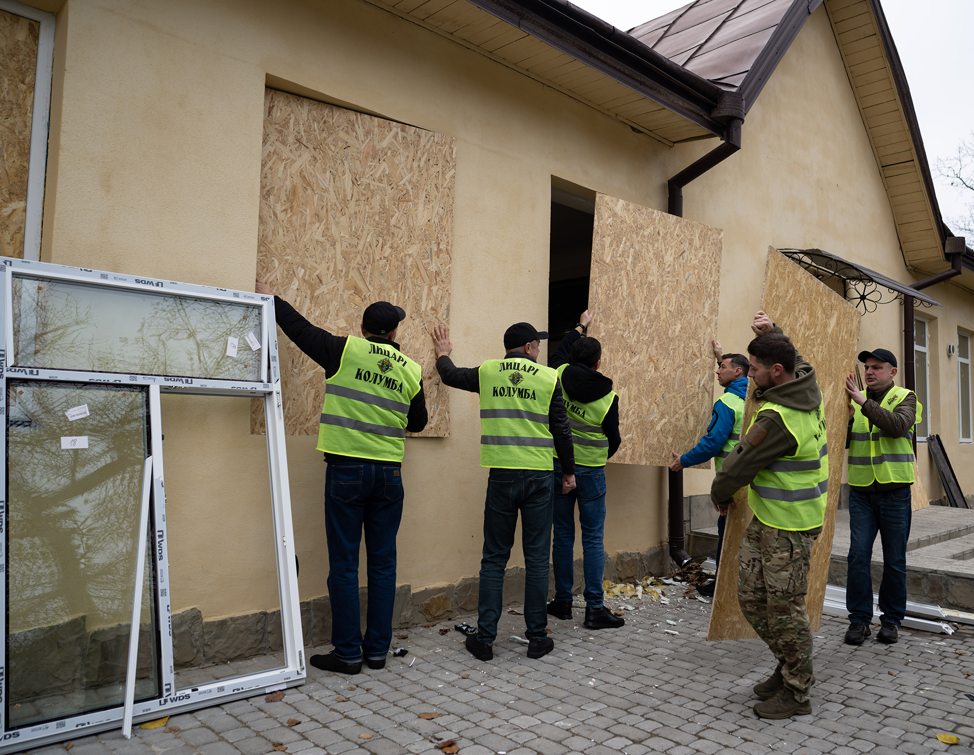 Knights from Blessed Hryhoriy Lakota Council 17651 restore a catechetical school  in Lviv, Ukraine.