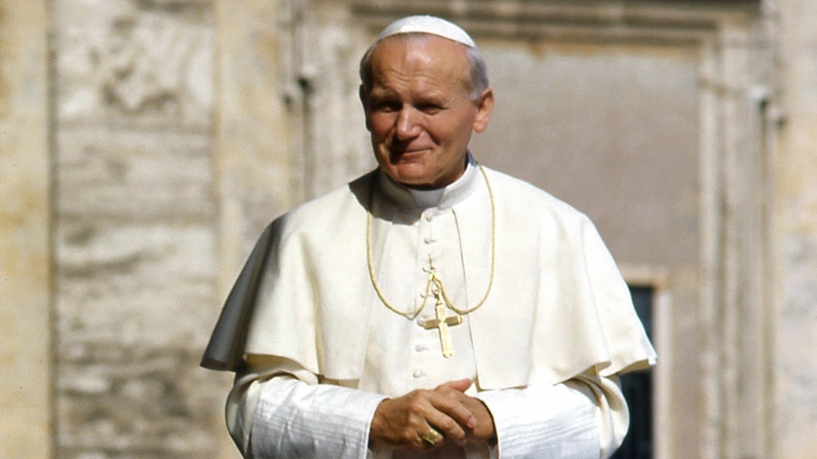 Pope John Paul II is pictured during a general audience in St. Peter’s Square