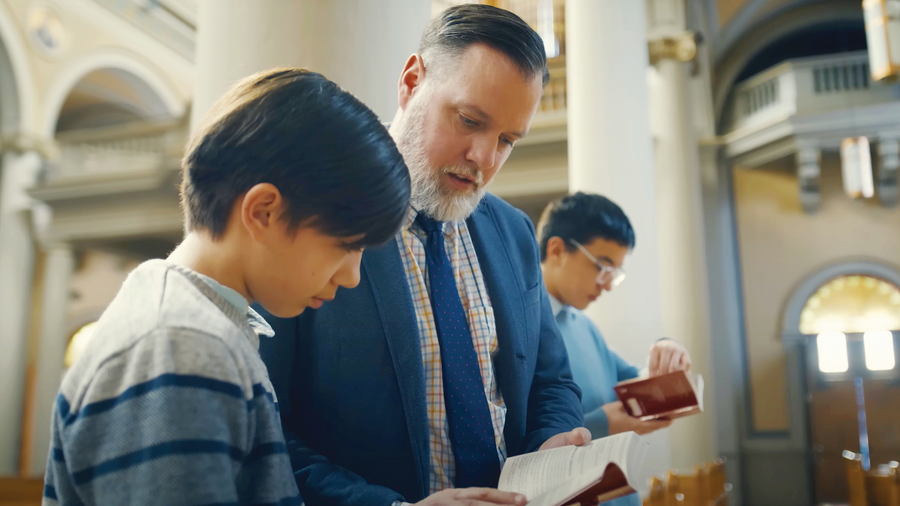 People reading scripture