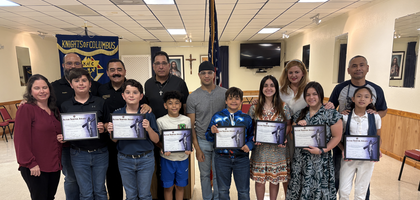 Knights from Msgr. Bishop Council 2112 in Orlando, Fla., host an appreciation luncheon for altar servers from four local parishes, welcoming servers and their families. More than 100 people attended the banquet, which the council has organized for the past several years.