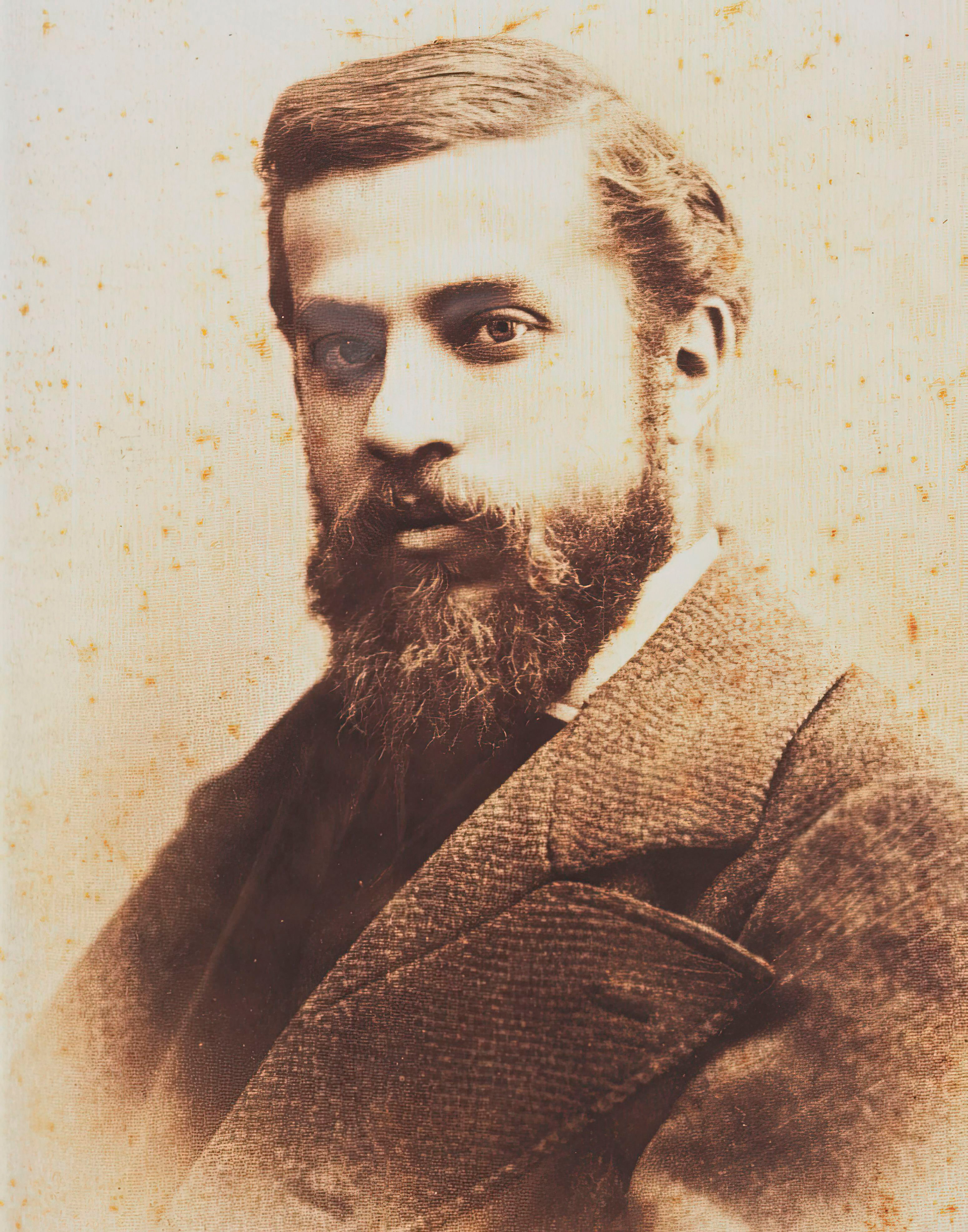 Antoni Gaud&iacute; is seen in the earliest known photograph of the architect, taken in 1878.