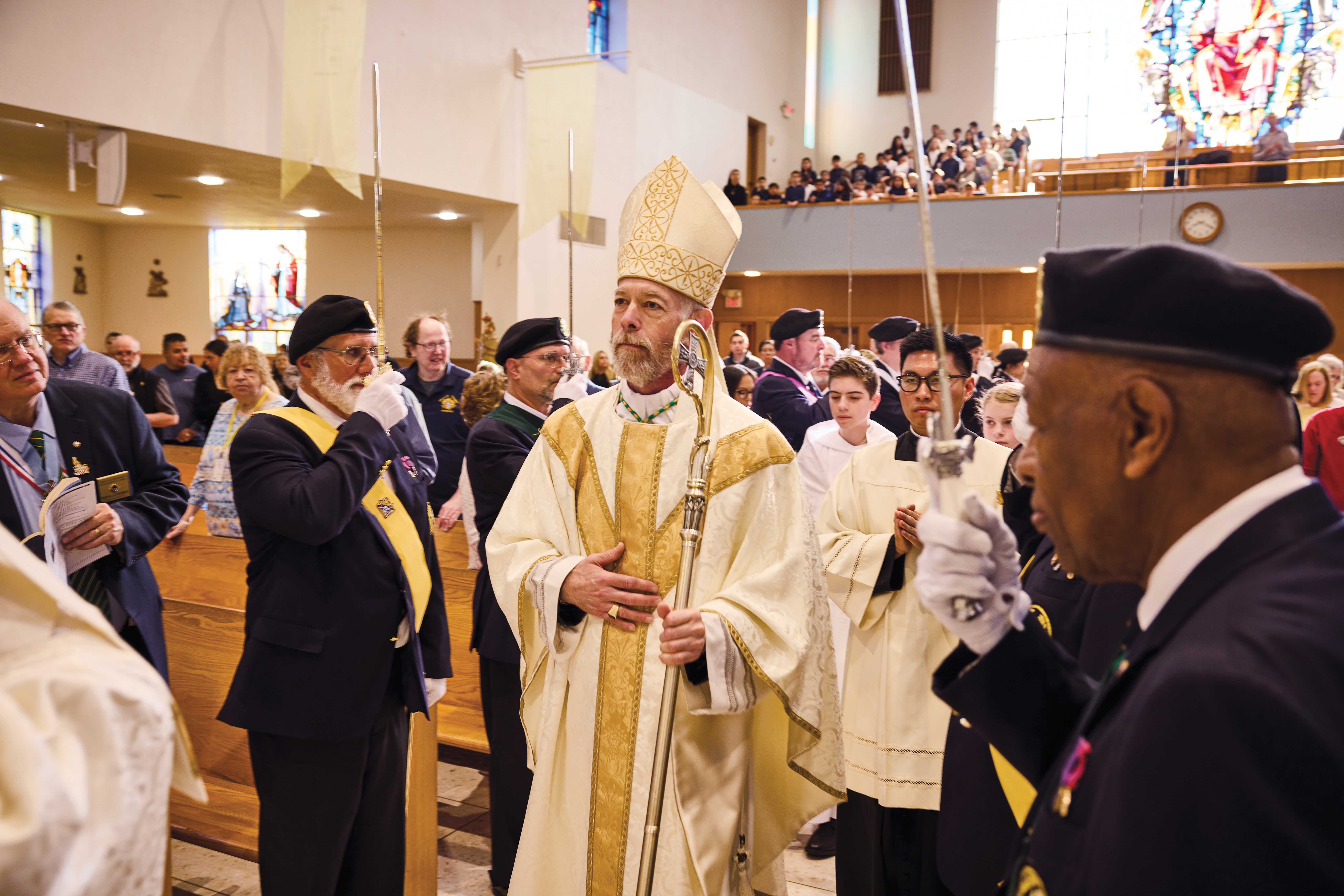 Archbishop Alexander Sample of Portland, Ore., processes into St. Matthew Church in Hillsboro for the opening Mass of the Oregon State Convention on May 1.