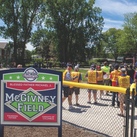 Knights from Michigan councils join athletes from Clinton Valley Little League Challenger Division Senior League for the dedication of Blessed Michael McGivney Field.