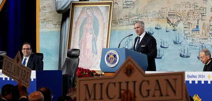 Supreme Knight Patrick Kelly conducts the election of new board members