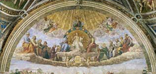 Raphael (Raffaello Sanzio) (1483-1520), Disputation over the Blessed Sacrament painting.