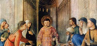 Artwork depicting Saint Lawrence Distributing the Treasures of the Church.