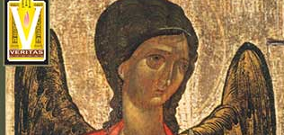 Old painting of Archangel Michael (14th c.).