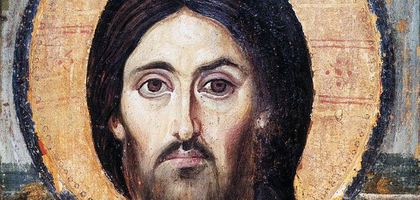 A painting depicting a close up of Jesus Christ.