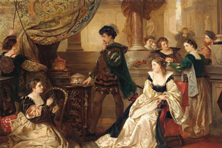 The Three Caskets (oil on canvas) by Robert Alexander Hillingford (1825-1904), Christie’s Images via Bridgeman Images