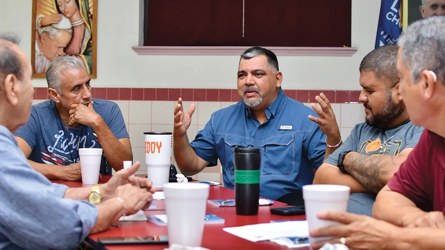 Men participating in San Martin de Porres Council 9626’s Cor meeting in Laredo, Texas.