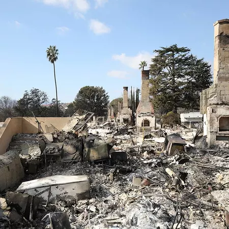 Destroyed homes are seen in Altadena, Calif., Jan. 17 in the aftermath of the Eaton Fire, which began Jan. 7. (OSV News photo/Bob Roller)