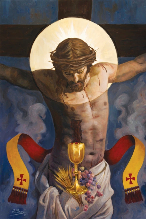 Cristo Eucar&iacute;stico, 2012, painting by Ra&uacute;l Berzosa, raulberzosa.com