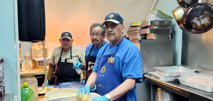 Members of Corpus Christi Council 12964 in Ferris, Texas, prepare food for one of the council’s weekly fish fries at Corpus Christi Catholic Church.