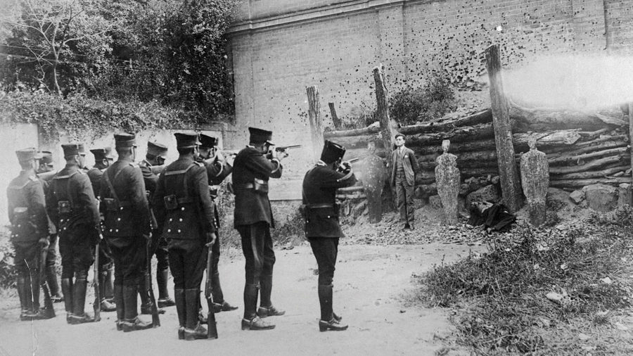 Luis Segura Vilchis, an engineer and member of the Catholic Youth Association, faces a firing squad in Mexico City on Nov. 23, 1927.