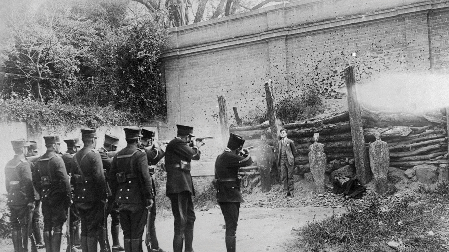 Luis Segura Vilchis, an engineer and member of the Catholic Youth Association, faces a firing squad in Mexico City on Nov. 23, 1927.