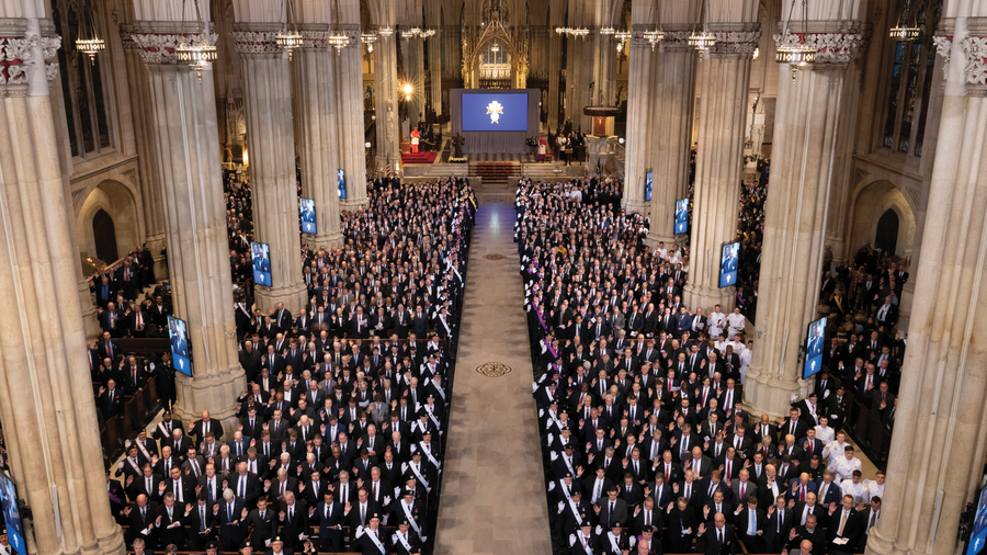 Fourth Degree Knights in St. Patrick’s Cathedral in New York City on Feb. 22