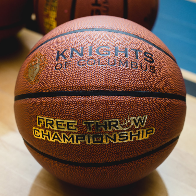 Basketball ready for a KofC free-throw event.