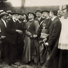 Antoni Gaudí (third from left) accompanies bishops during a visit to the Sagrada Família on July 2, 1915.
