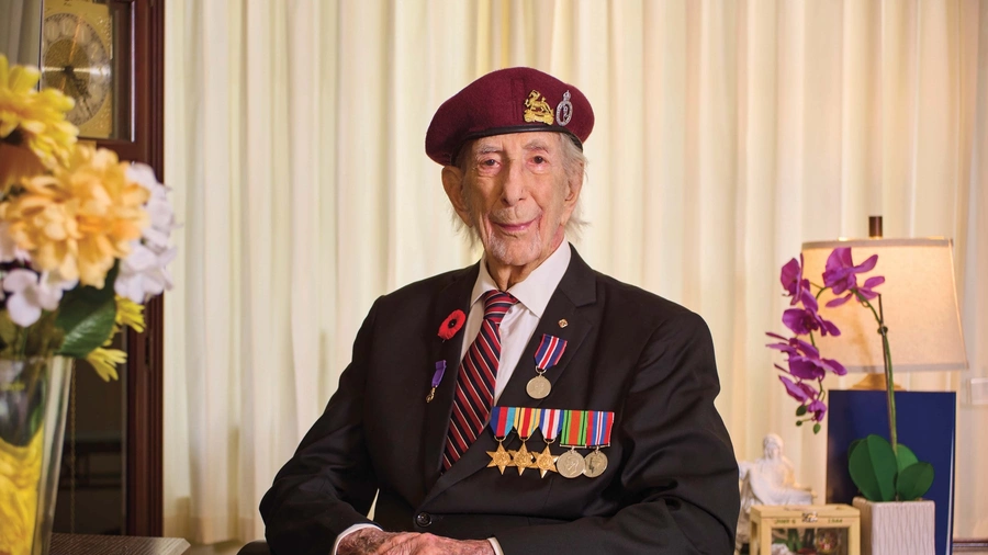 Gordon Schottlander, who turned 100 on Jan. 10, 2025, is pictured at his residence in Burlington, Ontario.