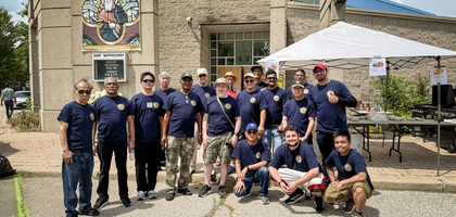 Knights from St. Bartholomew Council 11813 in Toronto gather in front of St. Bartholomew Church during a garage sale hosted by the council. Featuring items donated by parishioners and community members, the event raised about CA$2,000. Proceeds will support parish needs, outreach programs and charitable initiatives.