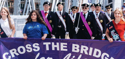 Honor Guards Lead Cross the Bridge for Life Walk