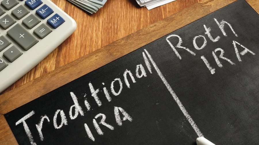A chalkboard is used to deliberate about IRAs.