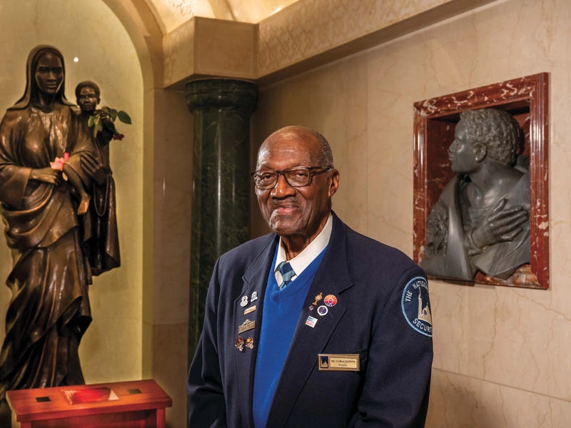LeRoy Jackson stands in the Our Mother of Africa Chapel at the Basilica of the National Shrine of the Immaculate Conception.