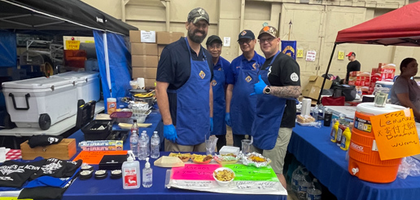 Members of St. Michael the Archangel Council 15969 at Yokota Air Base in Japan operate the council’s food booth at the 49th annual Japanese-American Friendship Festival, which drew nearly 117,000 attendees.