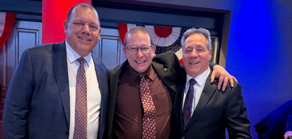 From left, Bob Stickel, Vinny Vinagre, and John Brunelli were honored at Mother Seton Council 5427’s 18th Annual Testimonial Dinner in Township of Washington, N.J., for their community service.