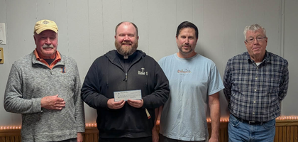Members of Rantoul (Ill.) Council 4450 present a $35,000 check to Father Joel Phelps, pastor of St. Malachy Catholic Church, to support the church’s capital campaign for a new meeting hall. St. Dominic Hall will feature an accessible entry to the church, more bathrooms and a new meeting space in anticipation of the church’s 125th anniversary celebration in December 2026.
