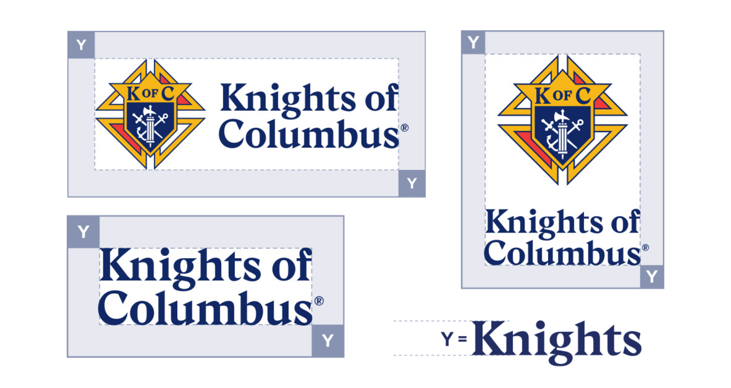 KofC 3 logos clear space.