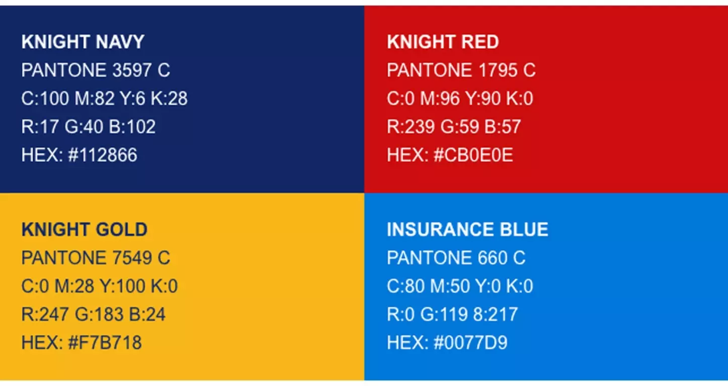 Knights of Columbus primary color palette.