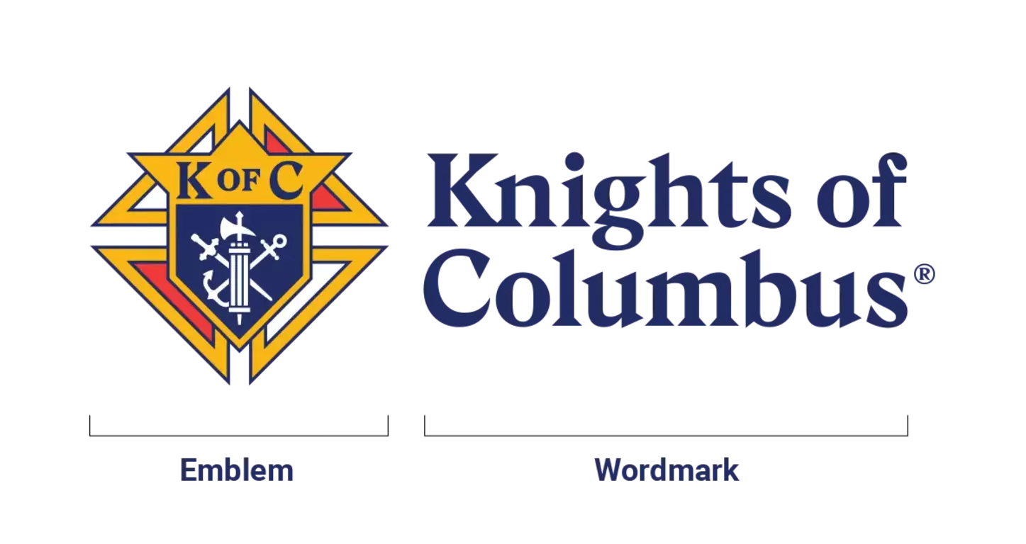 KofC Brand signature consisting of an the emblem and wordmark.
