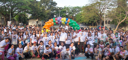 Participants of a fundraising run organized by Hearts of Jesus and Mary-Mojon Council 16445 in Malolos, Luzon North, assemble after the event’s closing ceremony. 