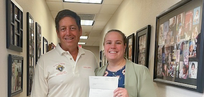 Financial Secretary Chris Curto of St. Paul the Apostle Council 12021 in Richardson, Texas, presents Julie Eidhelman, director of White Rose Women’s Center in Dallas, with a check from the Supreme Council for more than $14,700 through the Ultrasound Initiative. Council 12021 raised $60,000 for the pregnancy resource center last year, and the funds were used in part to help purchase a new ultrasound machine for the center, which was later blessed by Father John Szatkowski, pastor and council chaplain. The council’s golf fundraiser has raised more than $600,000 for the center over two decades.