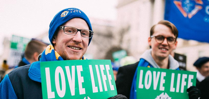 March For Life Men Holding Signs