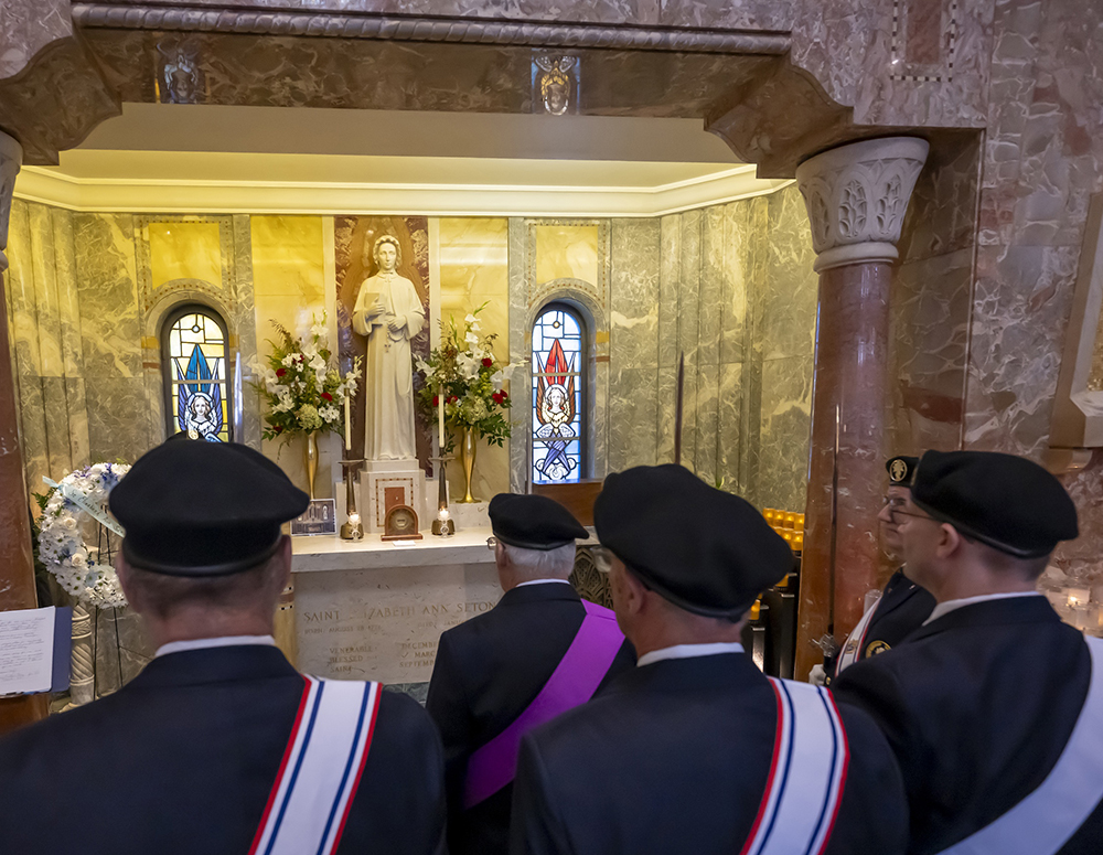 Members of the Fourth Degree Pray At Tomb St Elizabeth Ann Seton