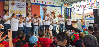 Members of Most Holy Rosary Council 7868 in Rosario, Luzon South, perform during the annual Family Day celebration sponsored by the Luzon State Council. 