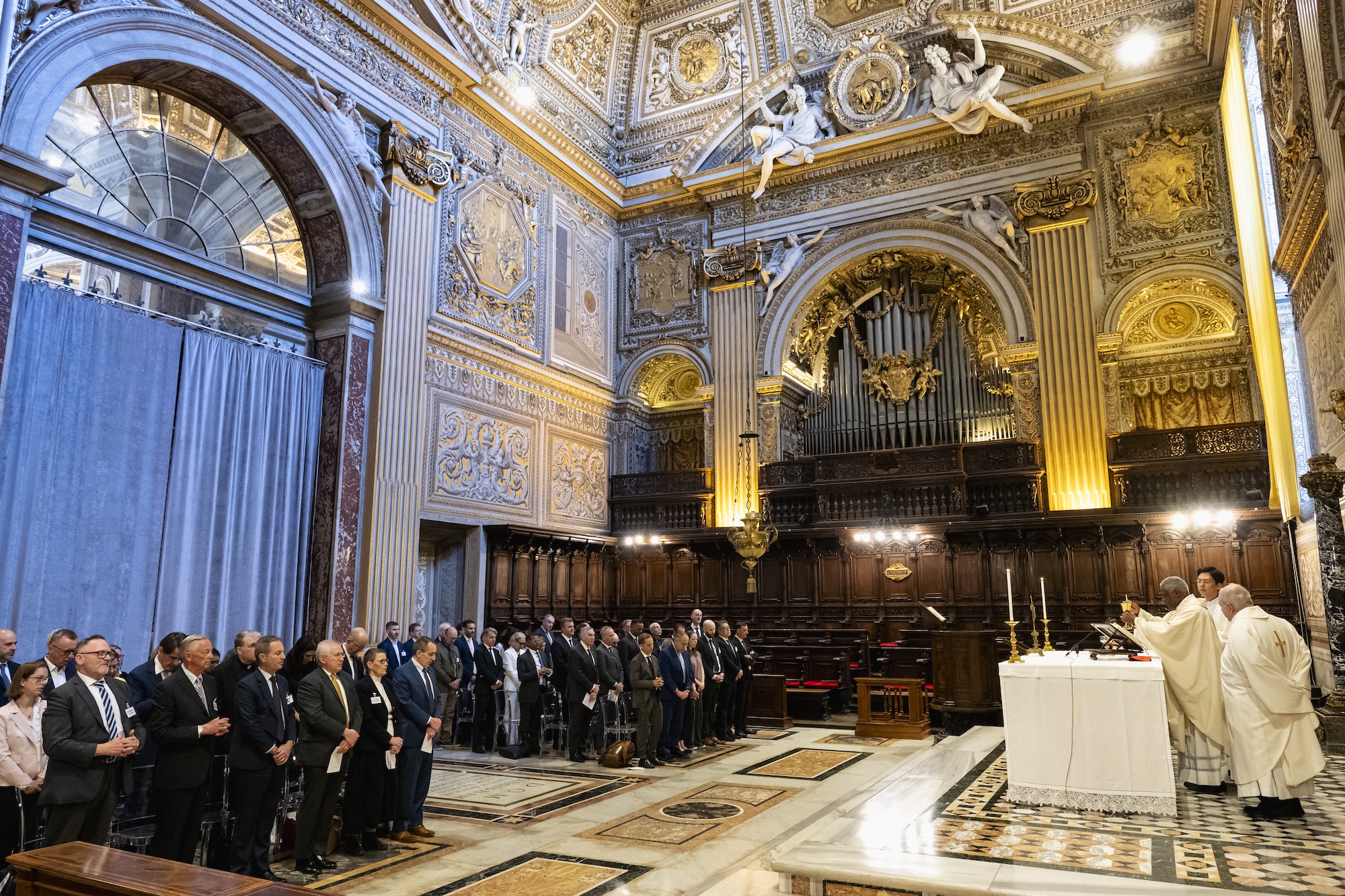Cardinal Peter Turkson celebrates Mass in the Chapel of the Choir in St. Peter&rsquo;s Basilica at the Vatican.