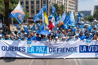 Knights from councils throughout Mexico participate in the country’s annual March for Life in downtown Mexico City.