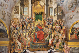 The Council of Nicaea (18th century) by F. Pavlovskyi, I. Maksimovych, A. Galik, et al. / Holy Trinity Gate Church / Photo courtesy of Kyiv-Pechersk Lavra National Reserve