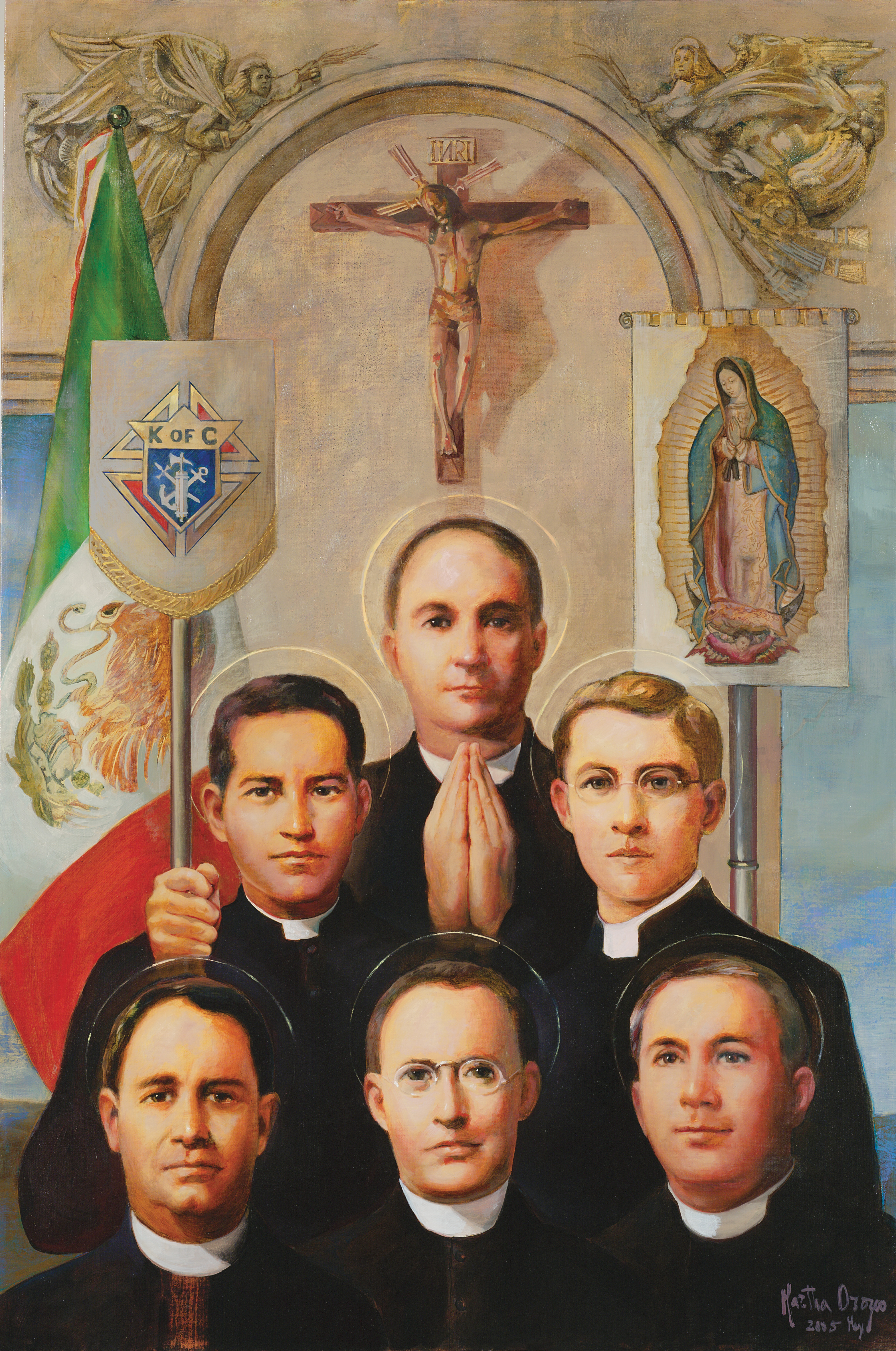 A 2005 painting by Mexican artist Martha Orozco portrays the six Knights of Columbus priest-martyrs canonized on May 21, 2000.