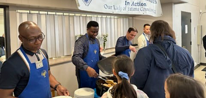 Members of Our Lady of Fatima Council 9742 in Ottawa, Ontario, serve food during the council’s recent breakfast at Our Lady of Fatima Parish.