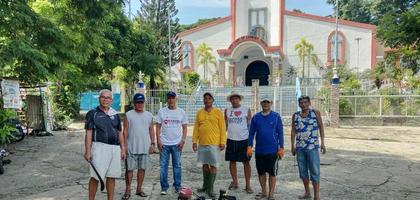 Members of St. Ignatius Council 10738 in La Union, Luzon North, gather outside Our Lady of Lourdes Church during a council-led service day at the parish. The Knights have organized the effort annually since 1992.