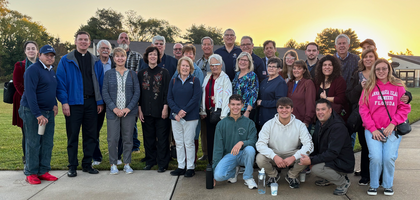 Members of Tabernacle (N.J.) Council 8733 join parishioners from the Church of the Holy Eucharist before embarking on a pilgrimage to the St. Carlo Acutis Shrine at Malvern Retreat House in Malvern, Pa. Organized by the council, the pilgrimage included praying the rosary, Eucharistic adoration, confession and Mass celebrated by Father Michael McClane, pastor and council chaplain.