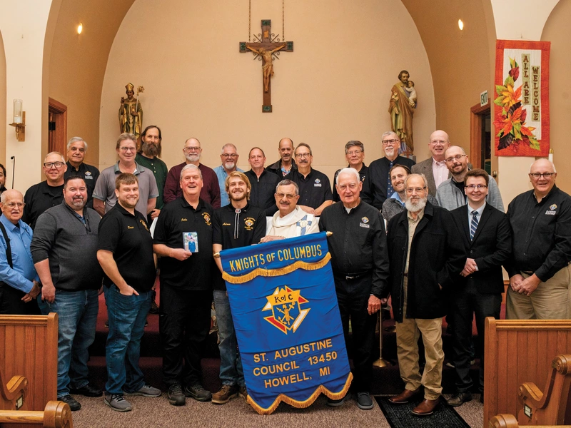 Members of St. Augustine Council 13450 gather in their parish church.