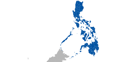 White and blue graphic with the Knights of Columbus shield on the left side and a map of the Philippines on the right side.