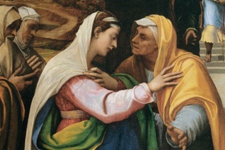 SEBASTIANO DEL PIOMBO, The Visitation 1518-19 Oil on wood transferred to canvas, 168 x 132 cm Musée du Louvre, Paris